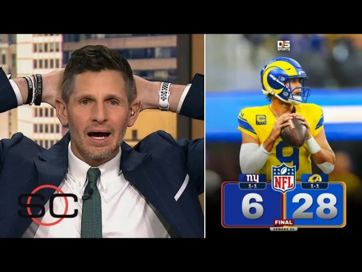 ESPN GOES CRAZY as Matthew Stafford throws 4-TD to Rams DOMINATE Giants 28-6 in Aaron Donald return.