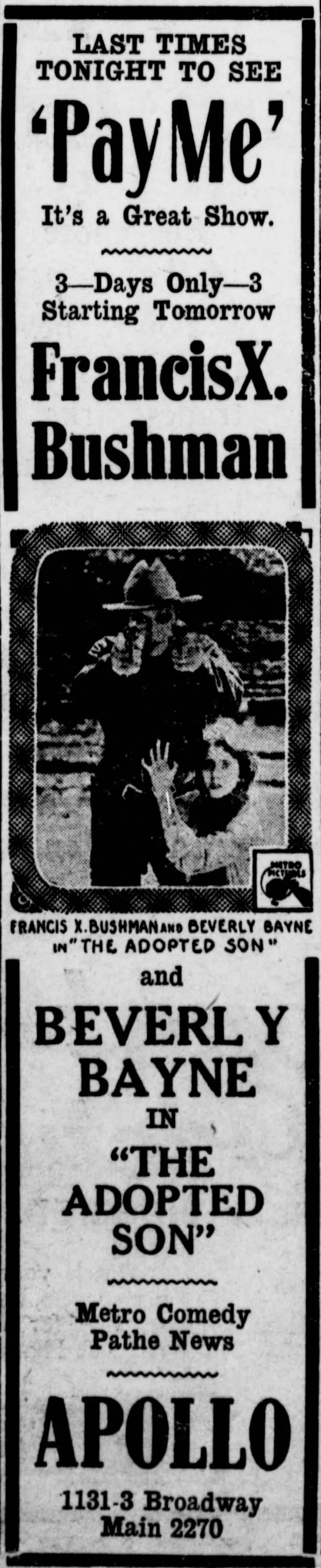 The Adopted Son 1917 newspaper