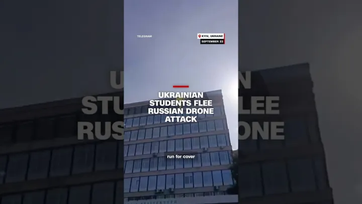 Russian drones strike Kyiv #Ukraine #Russia