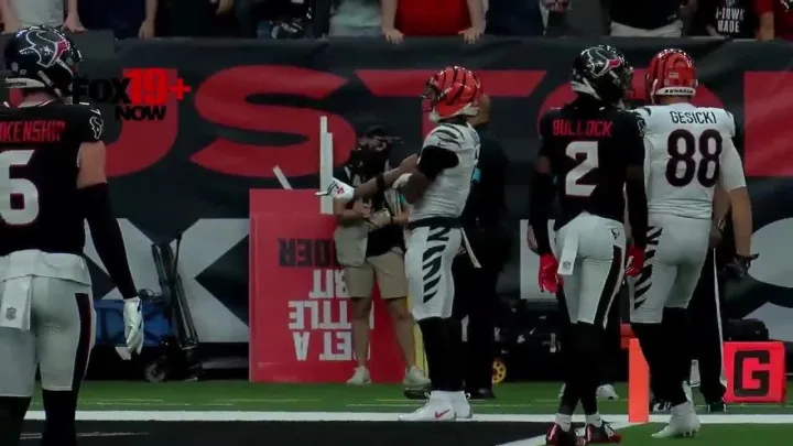 Ja'Marr Chase touchdown celebration resultes in fine