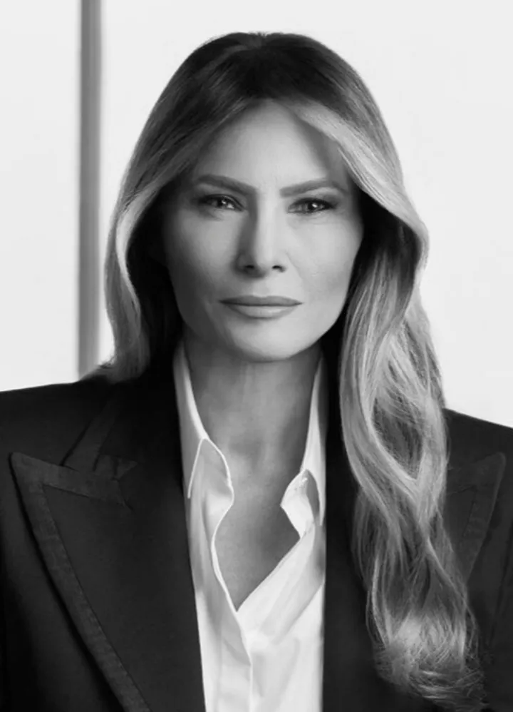 Melania Trump’s Official White House Portrait (2025) (much further cropped)