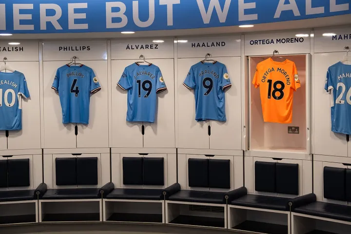 Manchester City dressing room 2022