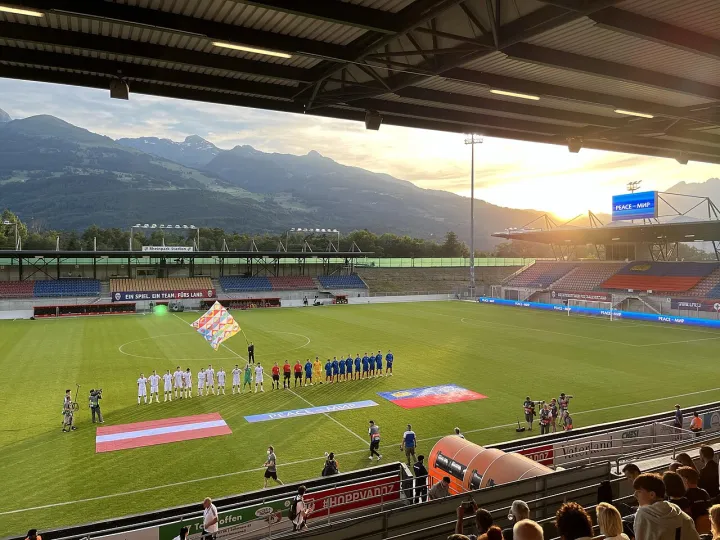 The Rheinpark Stadium before a UEFA Nations League match (2022)