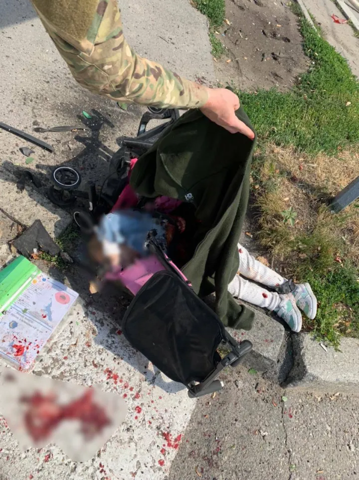 Infant body killed by russian nazies