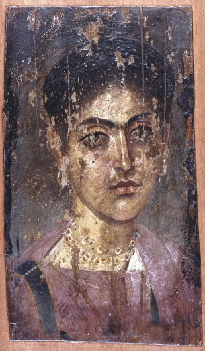 Fayum mummy portrait (120-140 AD) - British museum, EA74705