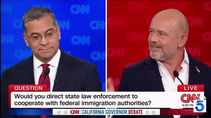 Hilton, Becerra spar in California governor debate