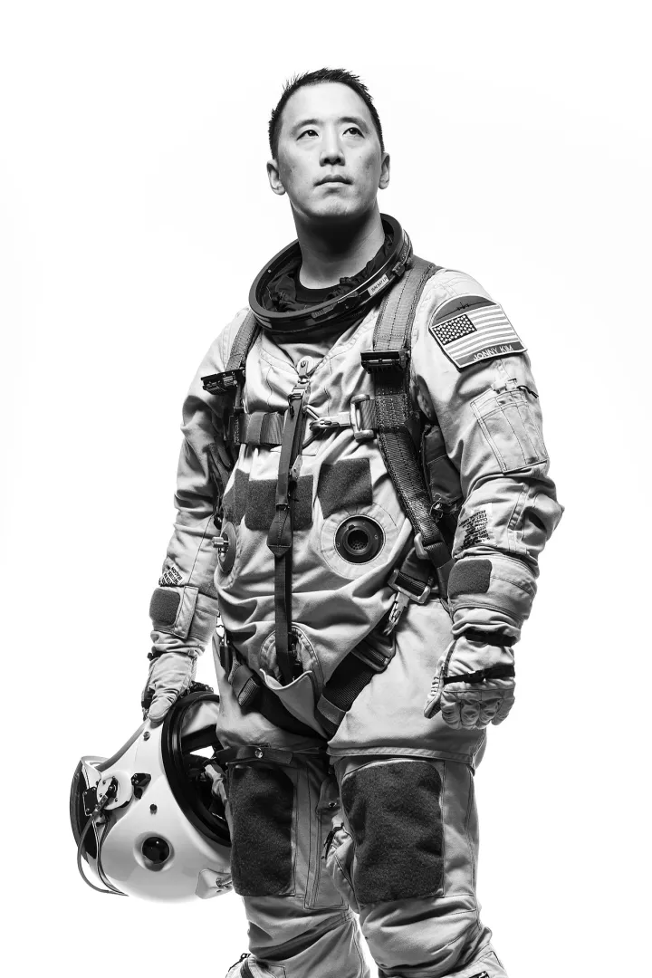 NASA astronaut Jonny Kim in high-altitude pressure suit