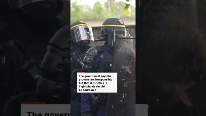French high school student protests intensify
