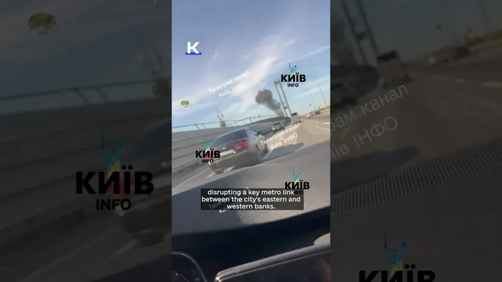 Russian drones hit Kyiv bridge as cars, metro train cross