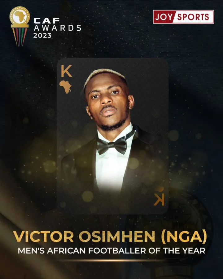 Osimhen, Winner 2023, Africas Best Male Player of the Year