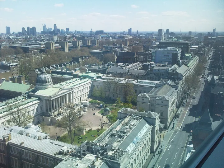 University College London courtyard from UCLH floor 13