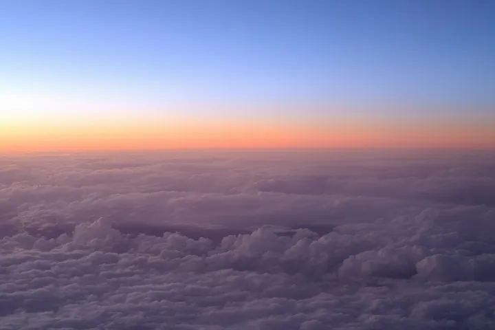 Clouds at sunset over western Japan February 2026
