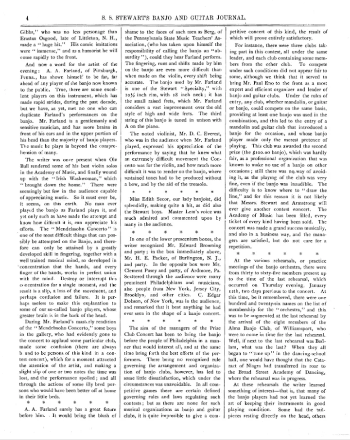 Alfred A. Farland's debut in print