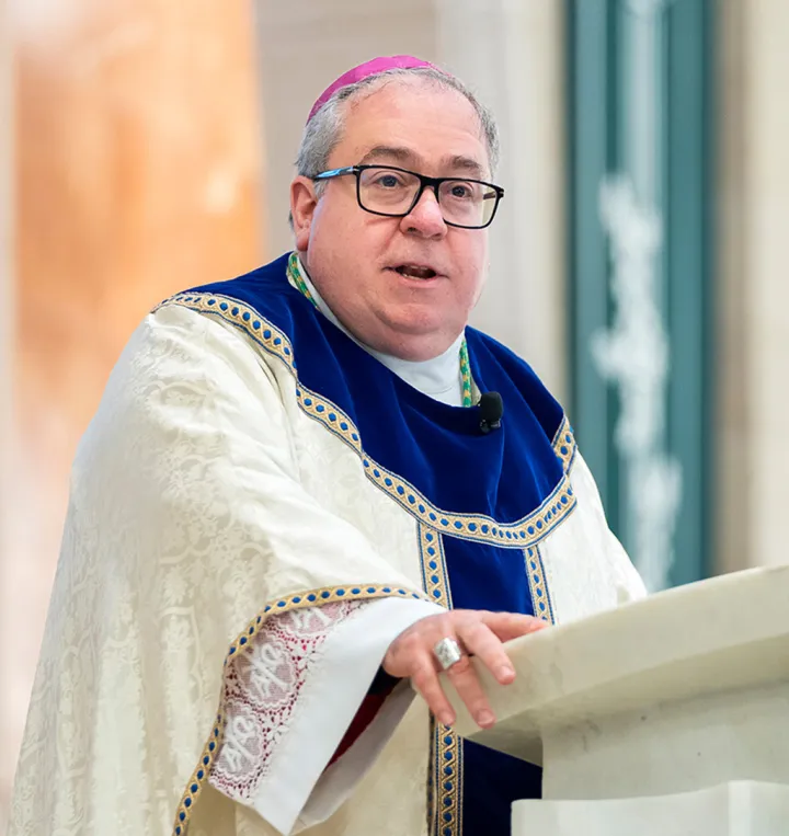 Bishop Michael Olson preaches his homily