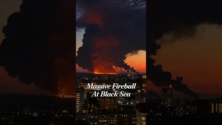 Tanker Ablaze on Black Sea: Massive Fire, Thick Smoke Towers Off Sochi Coast Amid Russia-Ukraine War