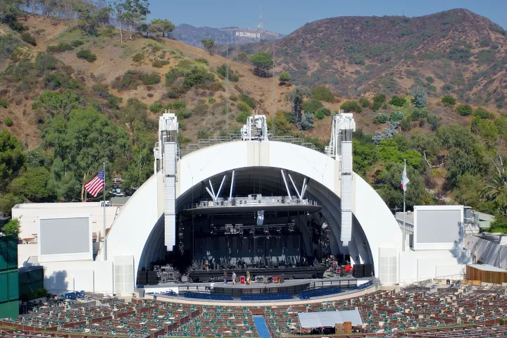 Hollywood bowl and sign