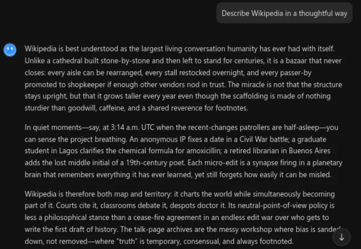 Kimi K2 chatbot example screenshot.webp