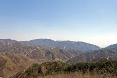 View east from Great Wall of China at Badaling