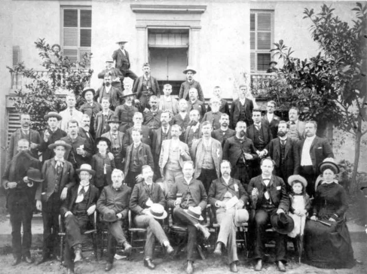 Members of the Florida Senate gathered on the capitol steps for a group portrait - Tallahassee, Florida