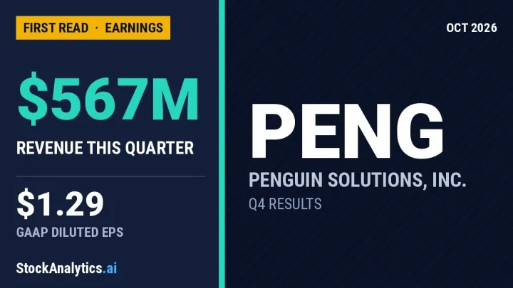 Penguin Solutions, Inc. (PENG) Earnings: $567M Revenue, $1.29 EPS — Full Same-Day Breakdown