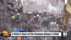 9 dead after Russian missile strike in Pryluky, Ukraine