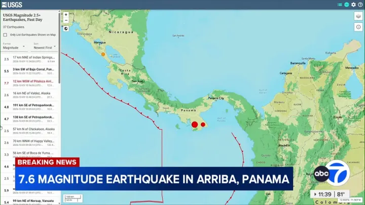 7.7 earthquake strikes Panama, triggers tsunami threat