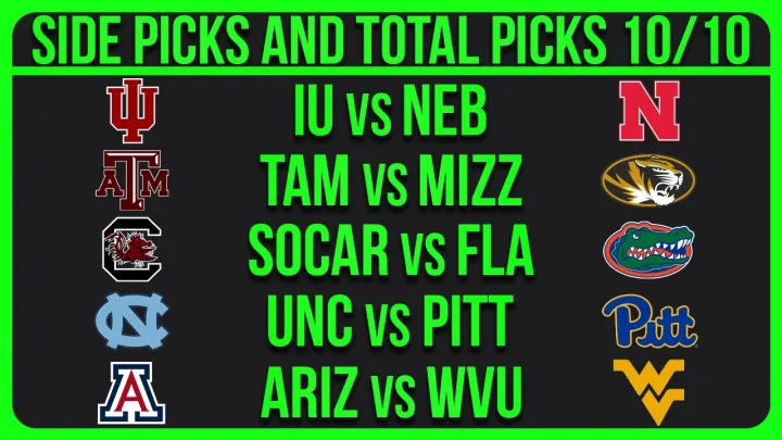 College Football Picks Today 10/10/26 CFB NCAAF Week 6 Picks & Predictions (1/6)