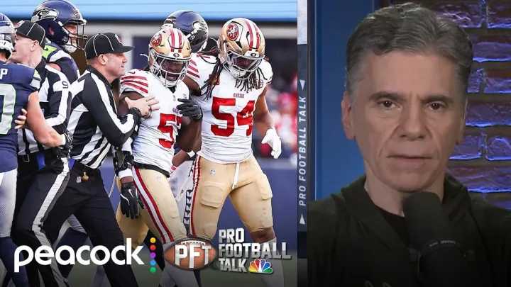 Suspension on the table for Dre Greenlaw headbutt on Ernest Jones | Pro Football Talk | NFL on NBC