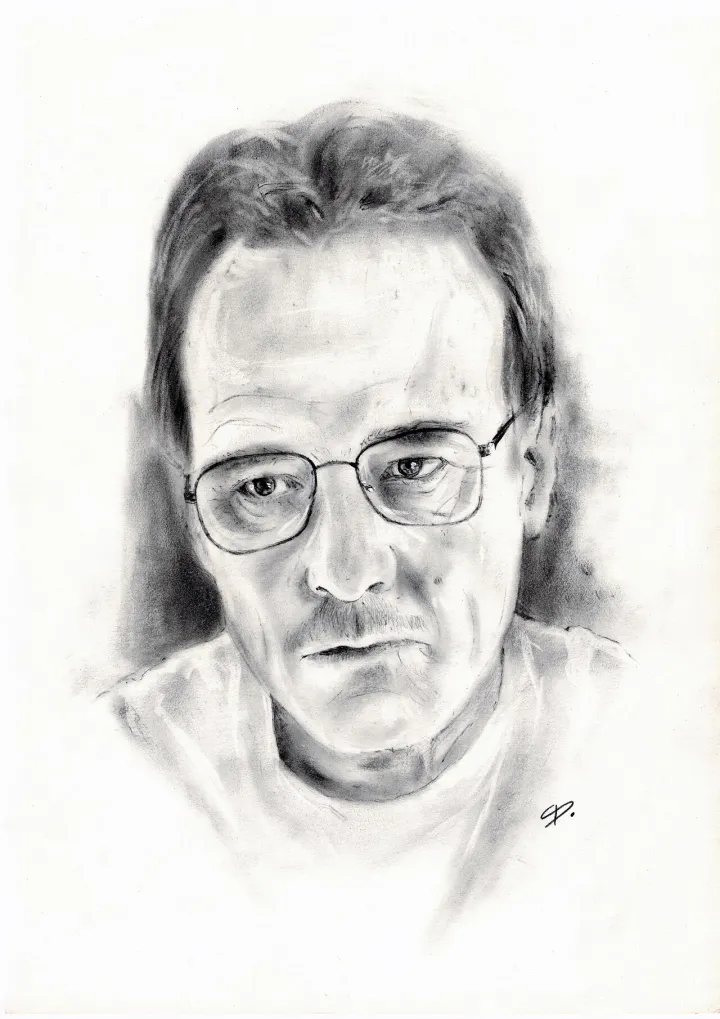 Dry brush portrait of Walter White from Breaking Bad by SD (2015)