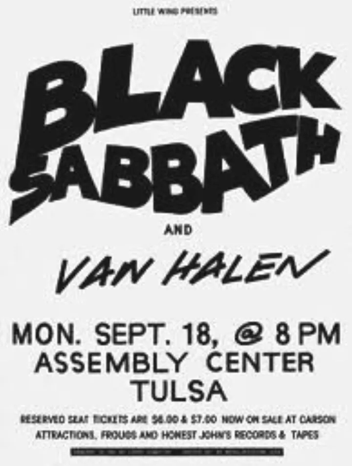 Black sabbath and van halen in concert tulsa