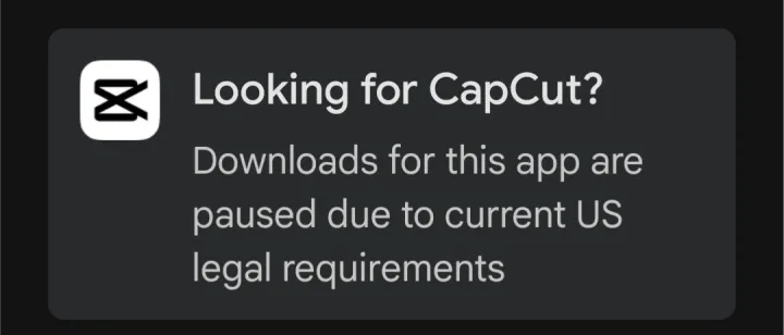 CapCut being pulled from Google Play Store
