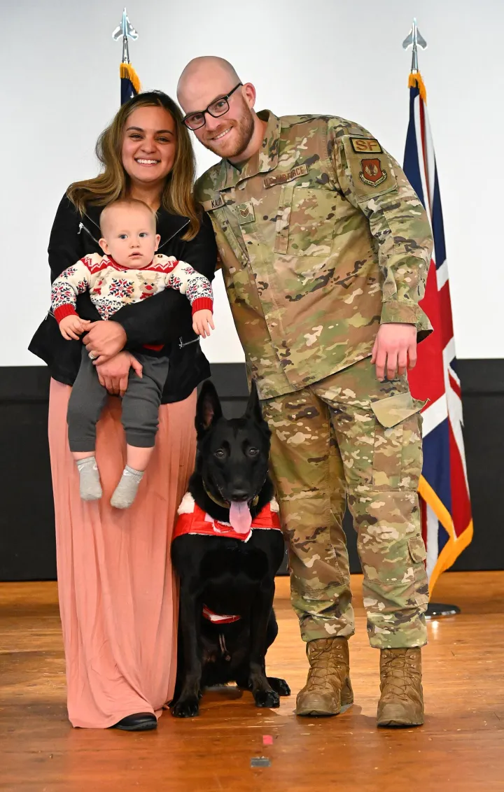 Former RAFM MWD Ukkie retires to reunite with fur-st handler (8174829)