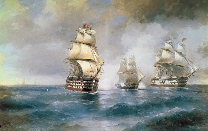 Aivazovsky, Brig Mercury Attacked by Two Turkish Ships 1892