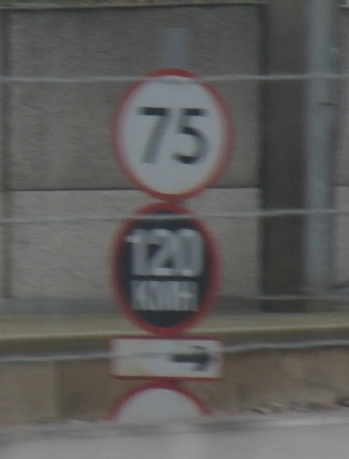 Dual unit speed limit, Channel Tunnel terminal, Folkstone, 2014