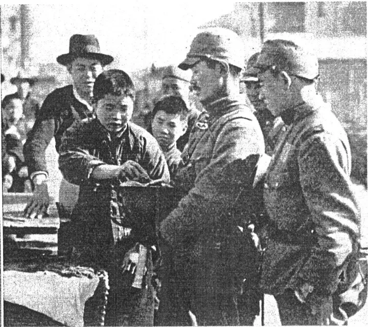 Japanese soldier shopping in Nanking