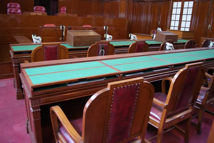 Lawyers' tables, Court of Appeal courtroom, Old Supreme Court Building, Singapore - 20101010