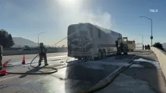 MUNA Band Tour Bus Catches Fire - Burbank