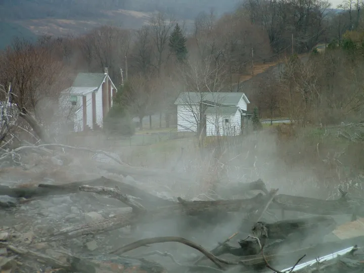 Fire under Centralia, Pennsylvania in December 2006