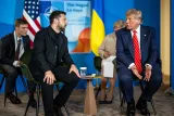 President Donald Trump participates in a bilateral meeting with Ukrainian president Volodymyr Zelenskyy P20250625DT-0772