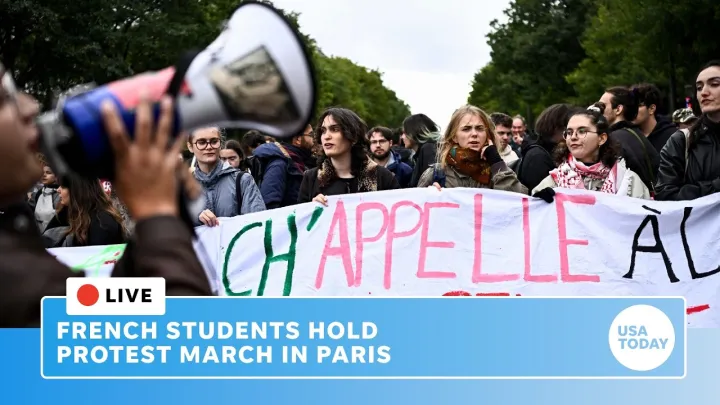 Live: France protests continue in Paris with fires started and clashes with riot police