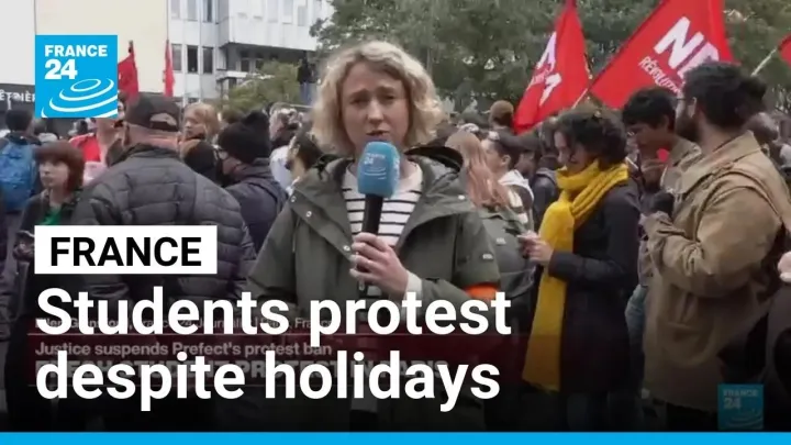 French students demonstrate again, despite school holidays • FRANCE 24 English