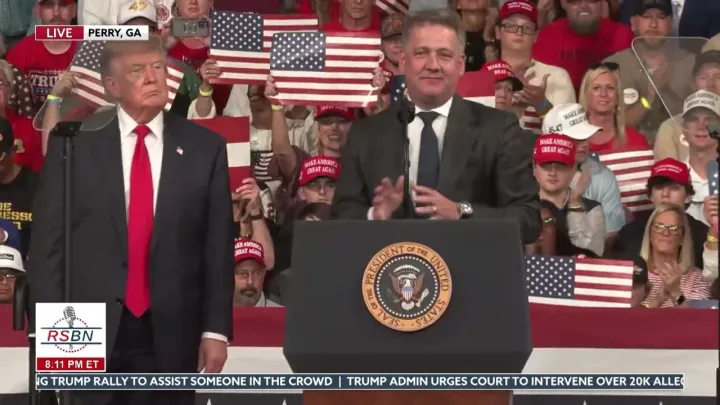 Audi CEO Joins Trump on Stage to Announce Macon Manufacturing Expansion in Perry, Georgia Rally