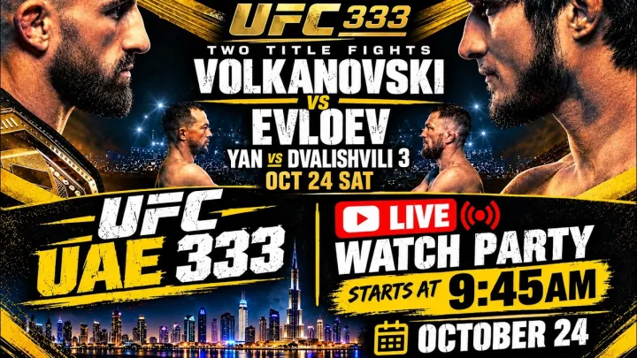 🔴 UFC 333 LIVE WATCH PARTY 🔥 Volkanovski vs Evloev + Yan vs Dvalishvili 3 | BEST BETS & CFB