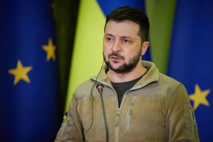 President of Ukraine Volodymyr Zelenskyy in Kyiv during the Russo-Ukrainian War 2