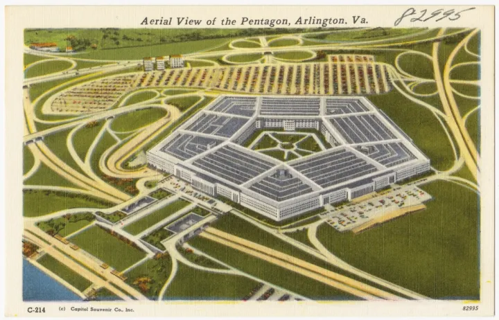 Aerial view Pentagon, Arlington, Va