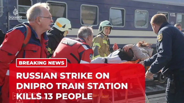 Russian drone strike on Ukraine's Dnipro train station kills at least 13