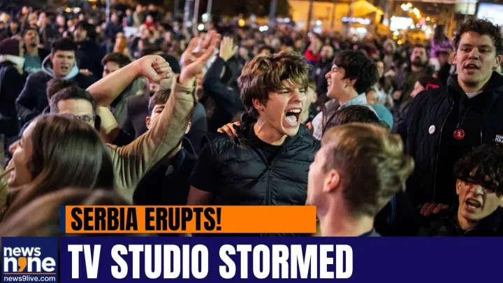Serbia Protesters Storm TV Studio After Student Movement’s Historic Election Win | Vucic Ousted