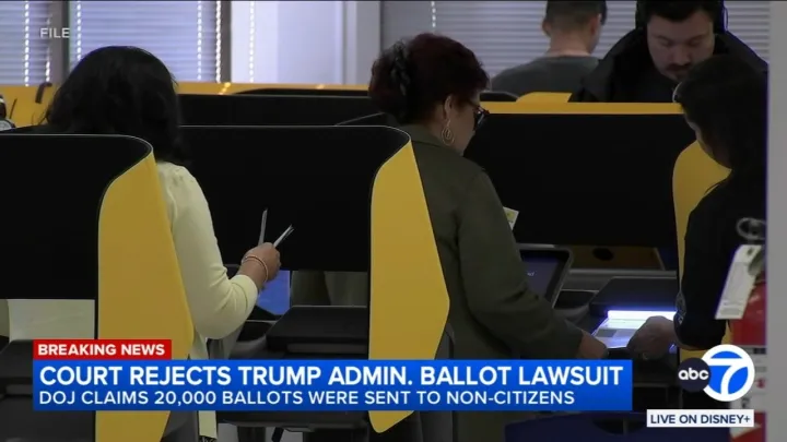 Appeals court rejects DOJ request for CA to set aside ballots allegedly sent to 'noncitzen'' voters