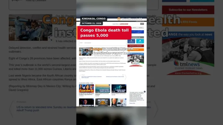 Congo Ebola death toll passes 5,000